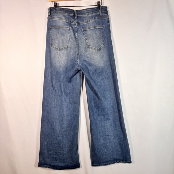 Oneso High Rise Wide Leg Jeans Womens 29 Stretch Comfort Boho Medium Wash Denim - Picture 2 of 8